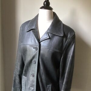 1980s Alder Black Lamb Skin Leather Jacket. Size M